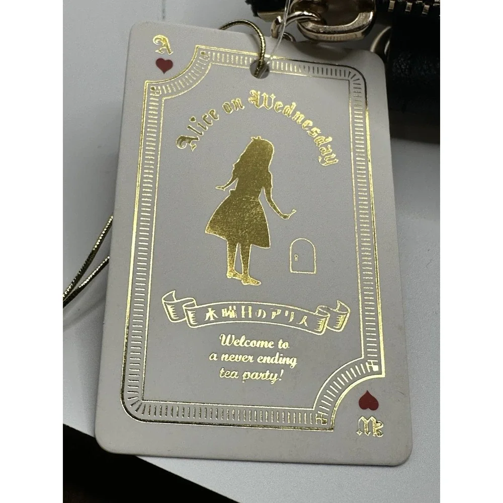 Alice on Wednesday Frame Shoulder Bag Clear Window Black Playing Cards Key Charm